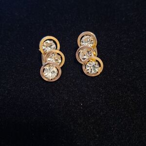 Judy Lee Goldtone And Crystal Clip On Earrings